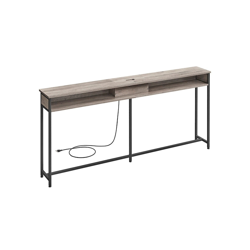 Charging Console Table with Outlets and USB Narrow Entryway Table for Hallway or Living Room