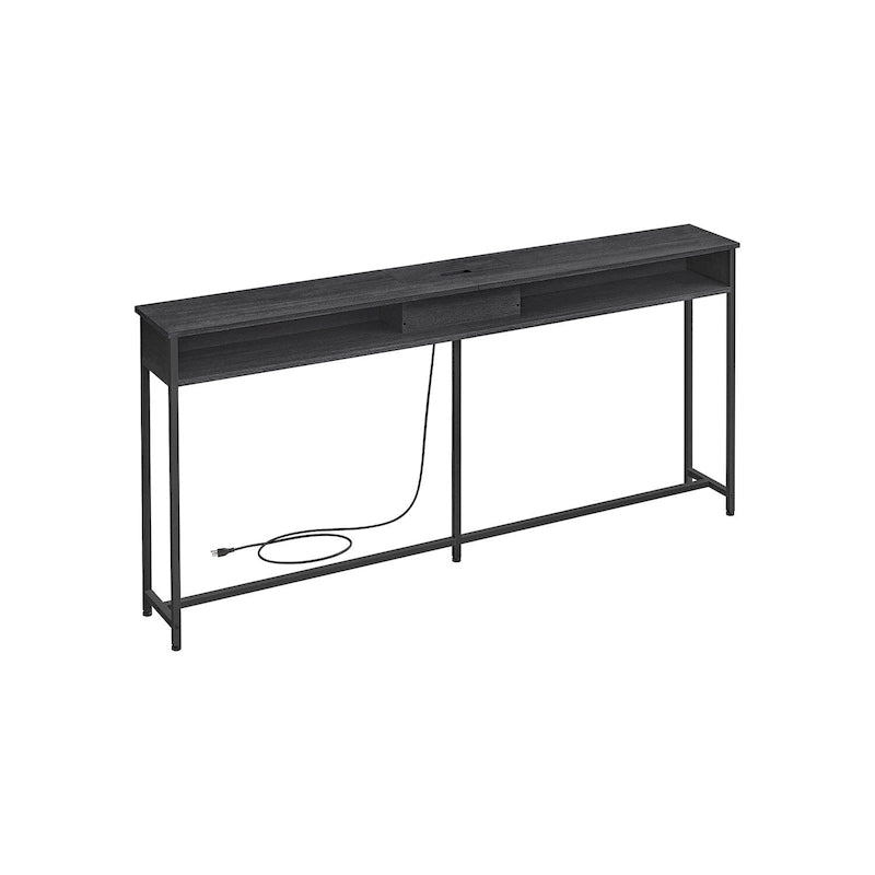 Charging Console Table with Outlets and USB Narrow Entryway Table for Hallway or Living Room