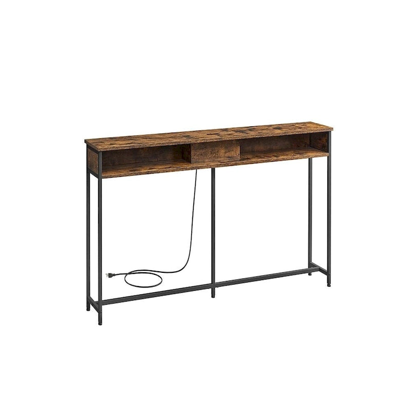 Charging Console Table with Outlets and USB Narrow Entryway Table for Hallway or Living Room