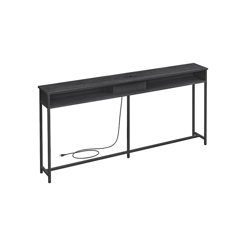 Charging Console Table with Outlets and USB Narrow Entryway Table for Hallway or Living Room
