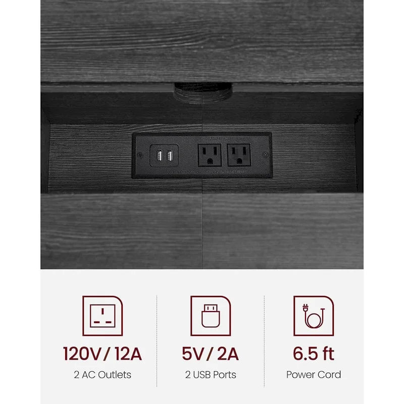 Charging Console Table with Outlets and USB Narrow Entryway Table for Hallway or Living Room