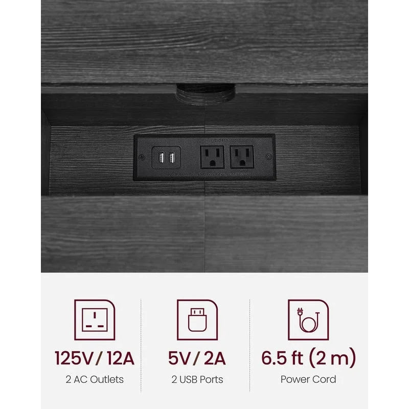 Charging Console Table with Outlets and USB Narrow Entryway Table for Hallway or Living Room