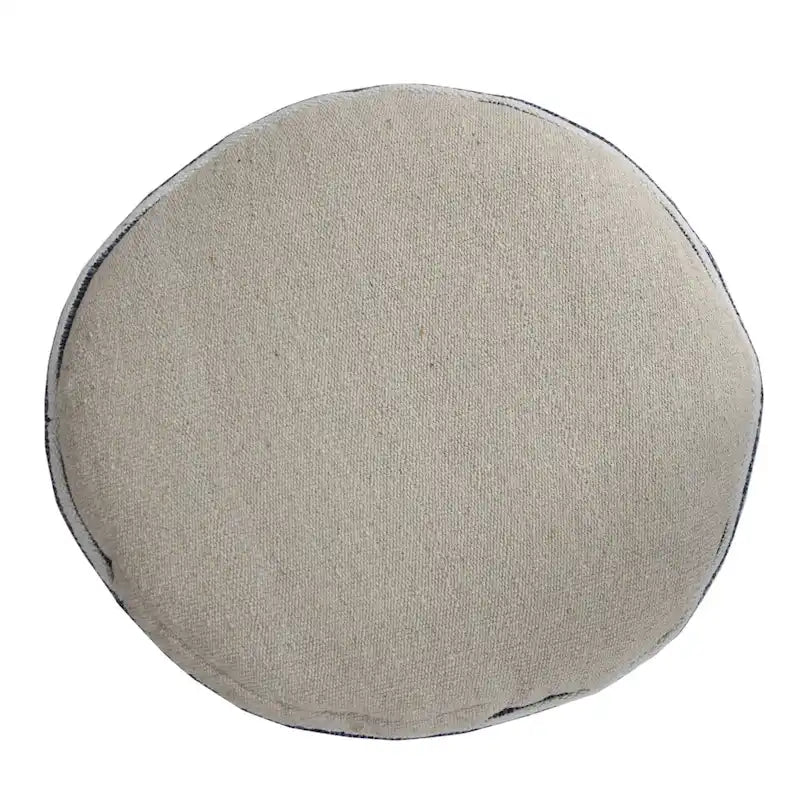 18 Blue and White Striped Round Pouf Ottoman