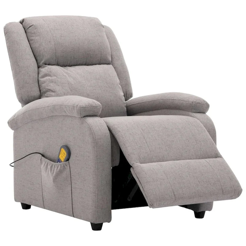 vidaXL Massage Chair Light Gray Fabric - 71 x 92 x 96 cm