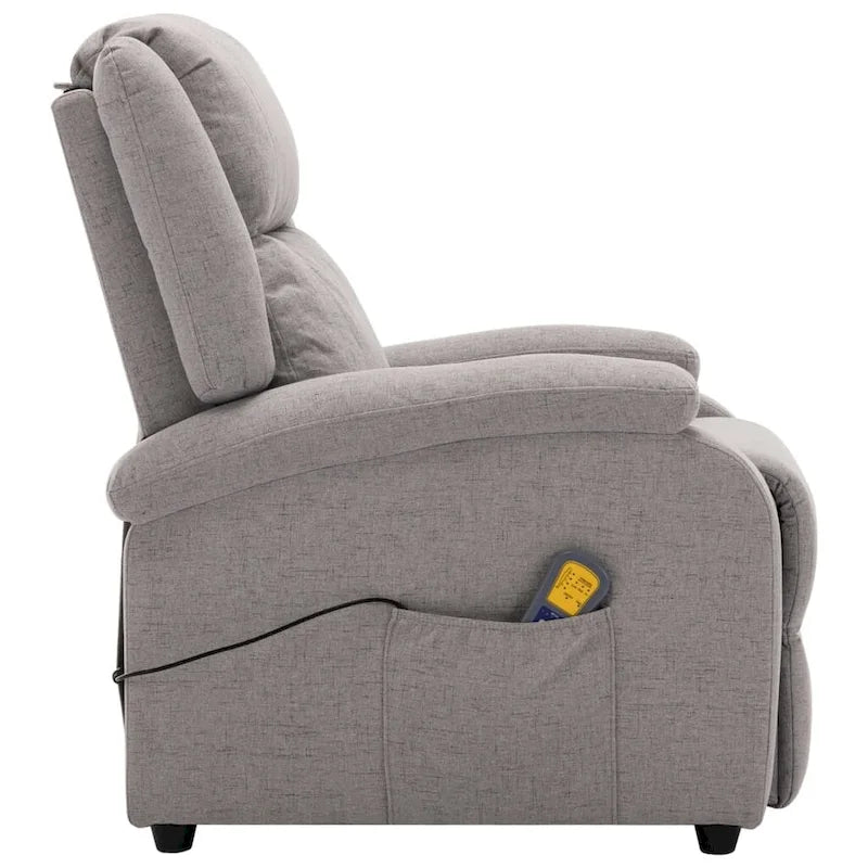 vidaXL Massage Chair Light Gray Fabric - 71 x 92 x 96 cm