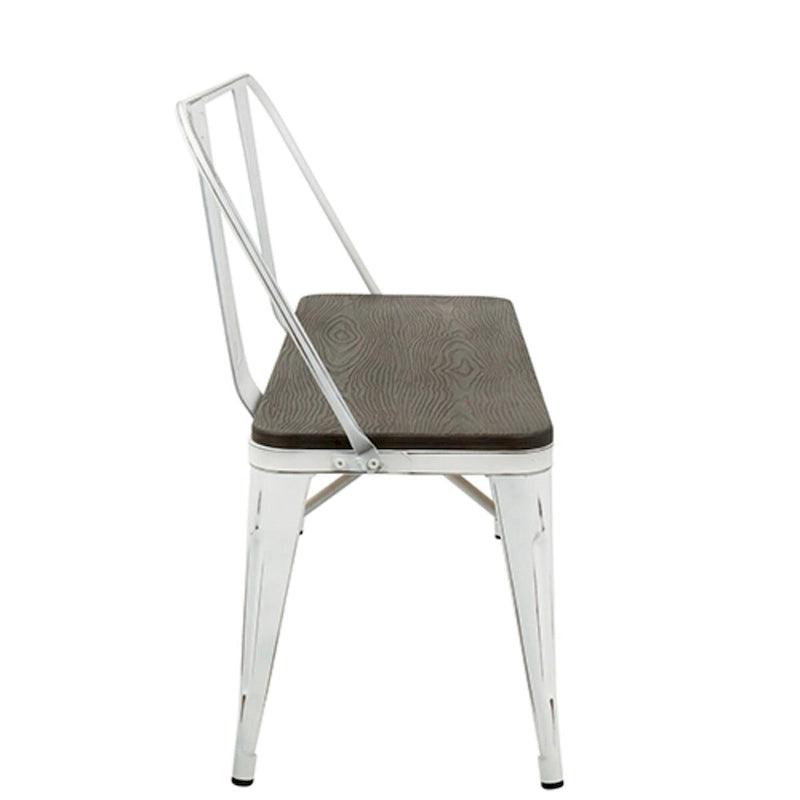 42 Espresso Bamboo Seat with White Stand Bench