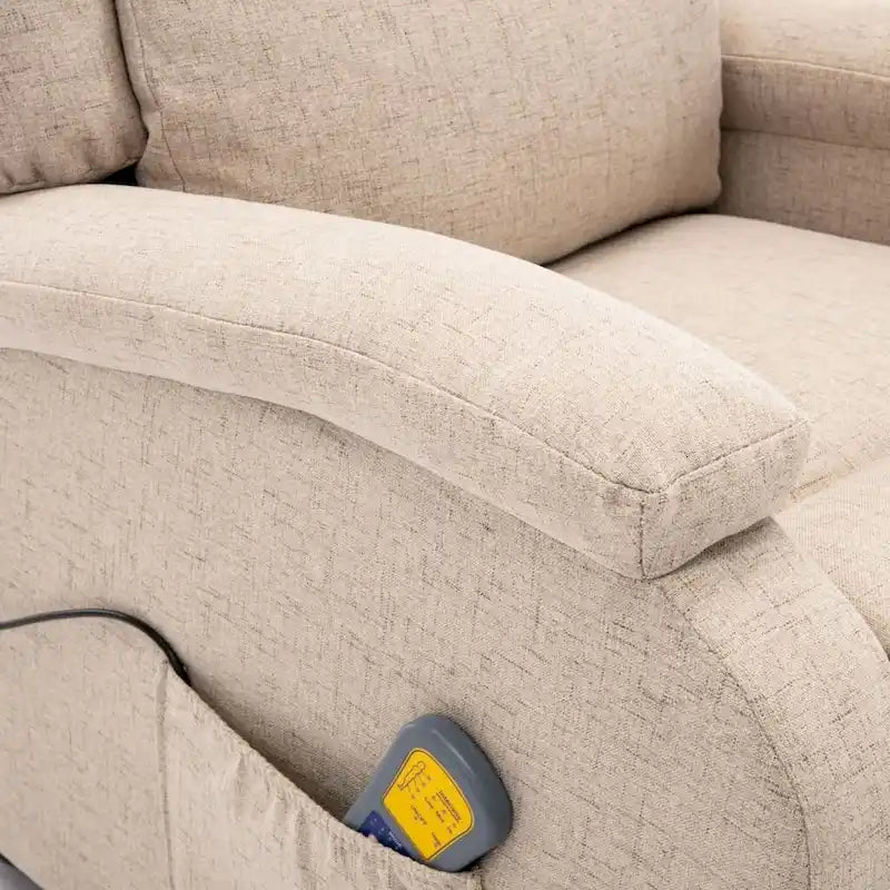 vidaXL Massage Chair Cream Fabric - 71 x 92 x 96 cm