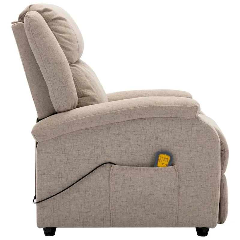 vidaXL Massage Chair Cream Fabric - 71 x 92 x 96 cm