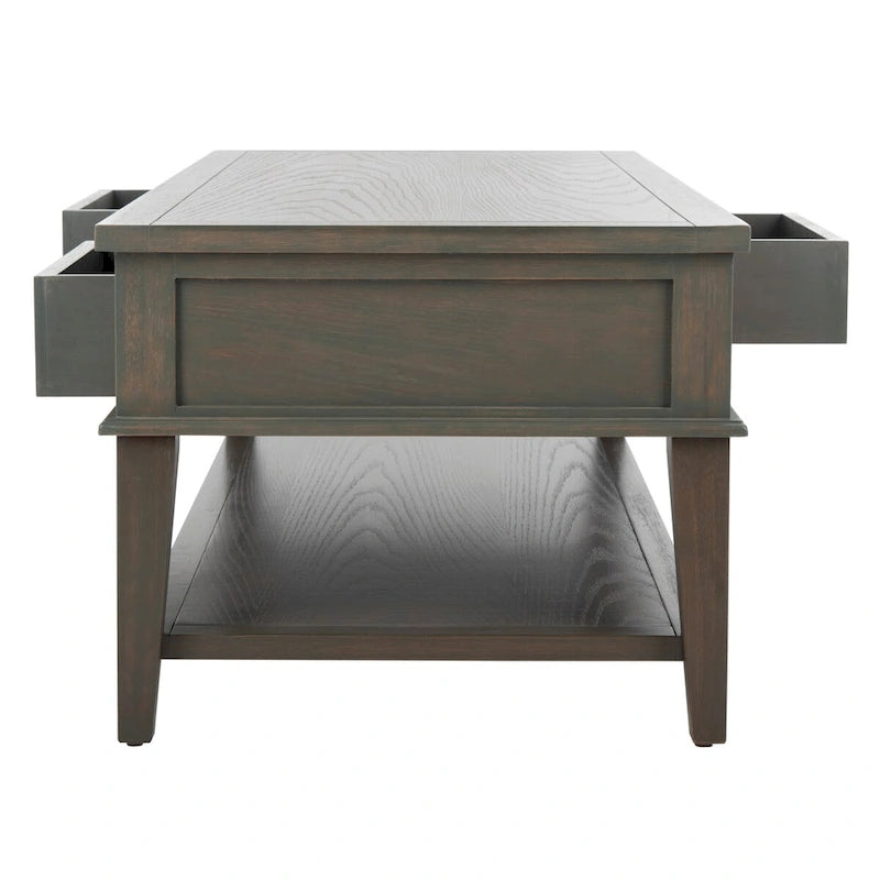 SAFAVIEH Tressie Sepia Traditional Rectangle Coffee Table - 54 x 23.6 x 19.3 - 54Wx24Dx19H