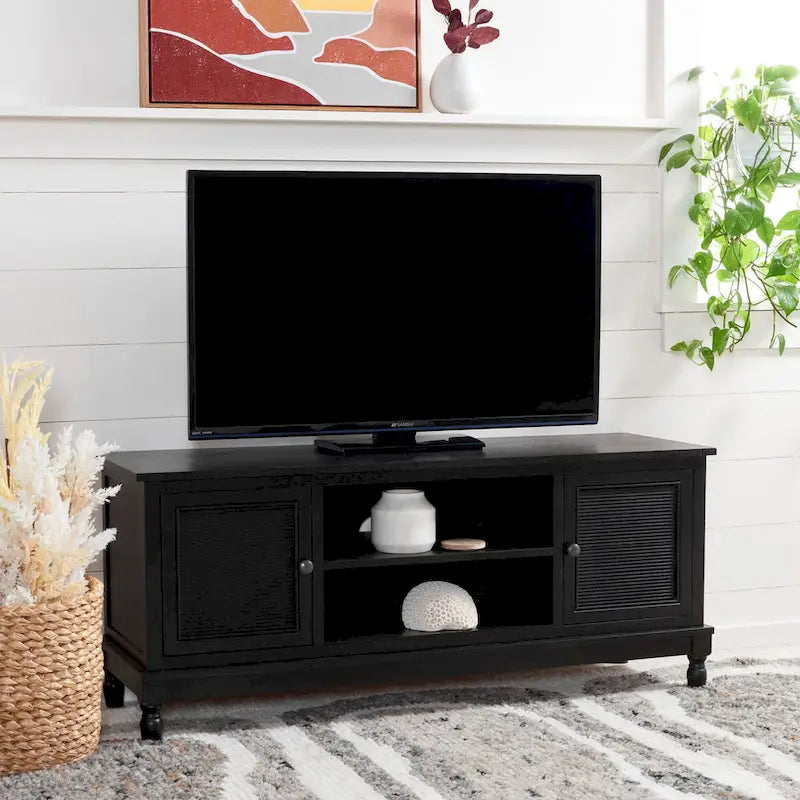 SAFAVIEH Ashlea 2 Door 1 Shelf Media Stand - 47 W x 16 D x 20 H - 47Wx16Dx20H