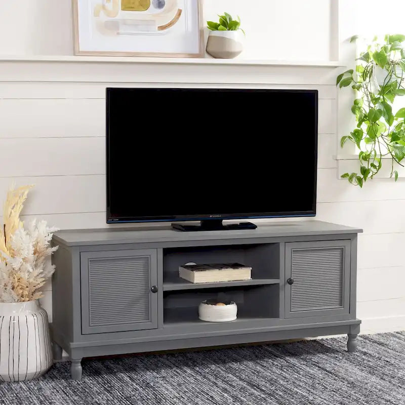 SAFAVIEH Ashlea 2 Door 1 Shelf Media Stand - 47 W x 16 D x 20 H - 47Wx16Dx20H