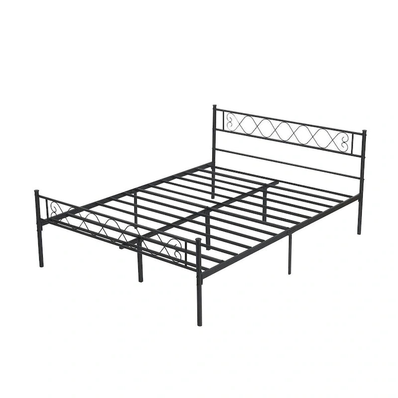 Metal Platform Bed Frame with Sweet Heart Headboard