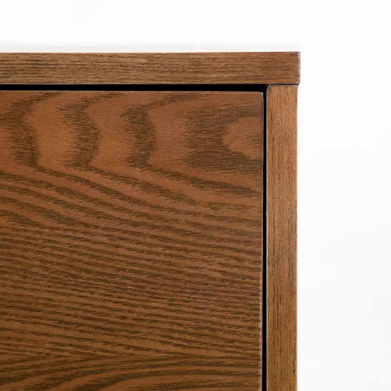 Furniture of America Beau Midcentury Walnut 2-Piece Dresser and Mirror Set