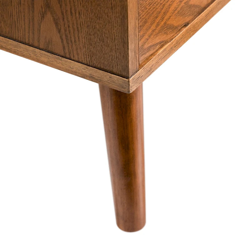 Furniture of America Beau Midcentury Walnut 2-Piece Dresser and Mirror Set