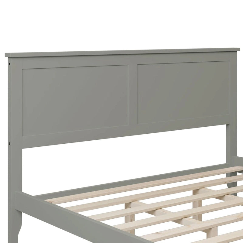 Queen Size Platform Bed, Modern Solid Wood Full Platform Bed Frame, No Box Spring Needed