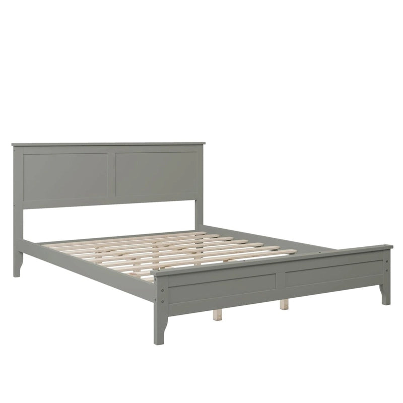 Queen Size Platform Bed, Modern Solid Wood Full Platform Bed Frame, No Box Spring Needed