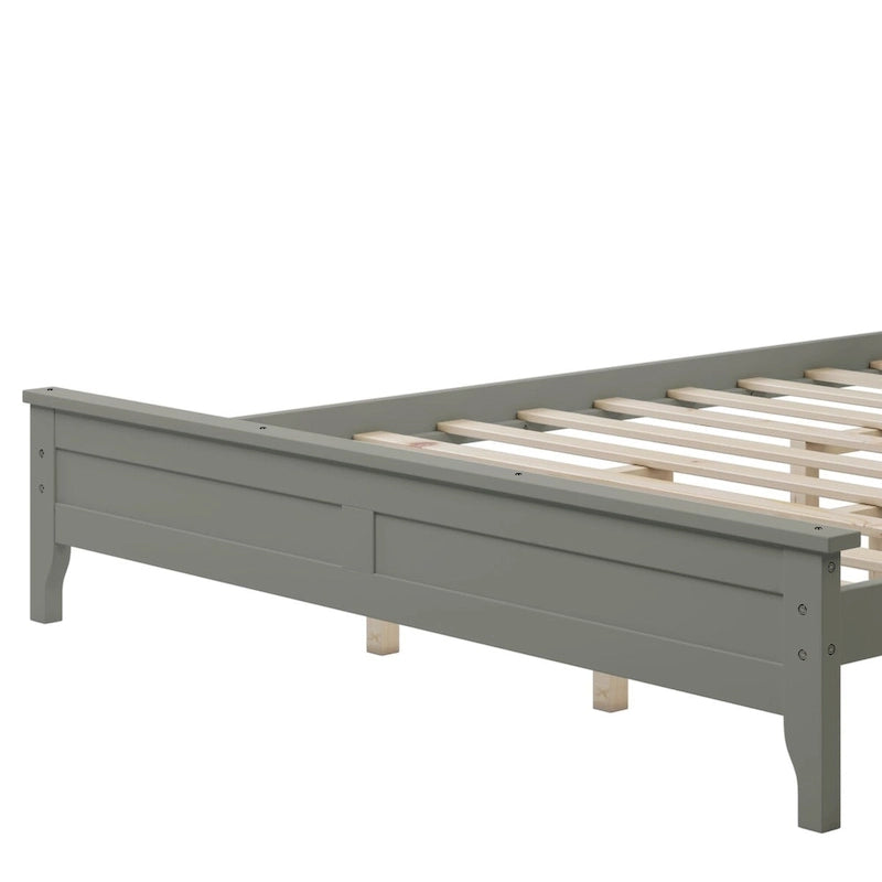 Queen Size Platform Bed, Modern Solid Wood Full Platform Bed Frame, No Box Spring Needed