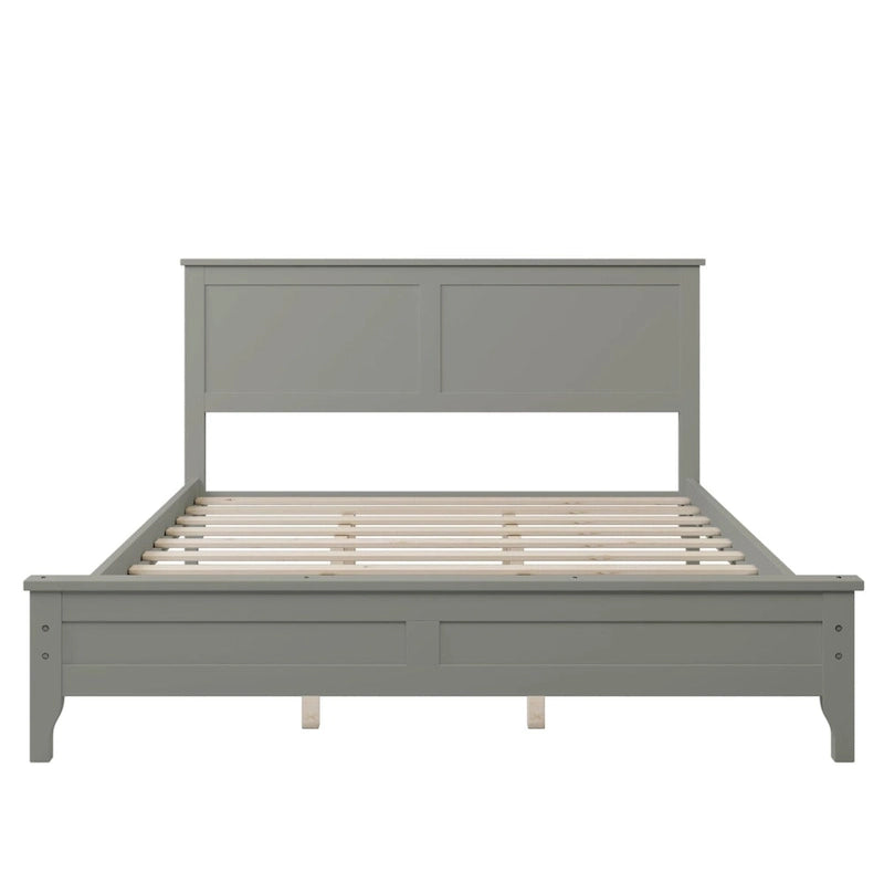 Queen Size Platform Bed, Modern Solid Wood Full Platform Bed Frame, No Box Spring Needed