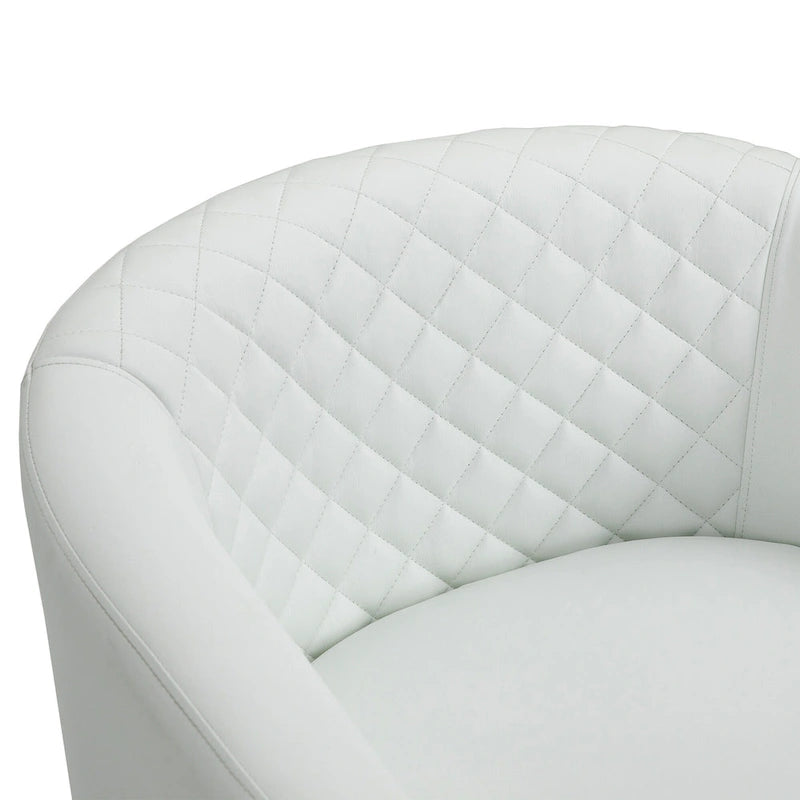 Faux Leather Tufted Nailheads Upholstered Barrel Accent Chairs