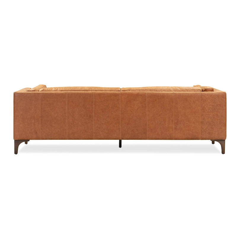 Poly & Bark Argan 93 Sofa in Cognac Tan - Full Grain Genuine Italian Leather