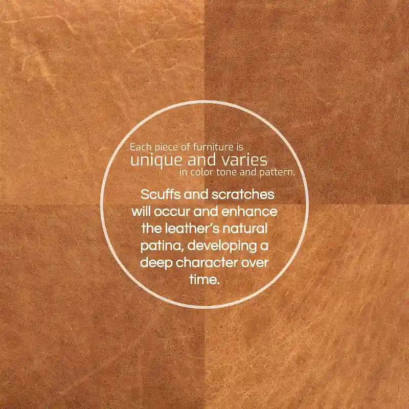 Poly & Bark Argan 93 Sofa in Cognac Tan - Full Grain Genuine Italian Leather