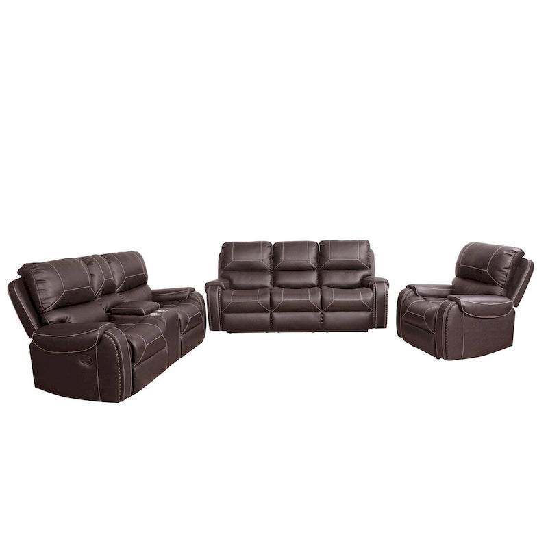 Contemporary Reclining Seating Collection Functional Sectional Sofa Set