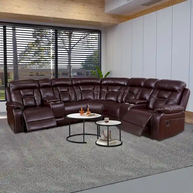 Contemporary Reclining Seating Collection Functional Sectional Sofa Set