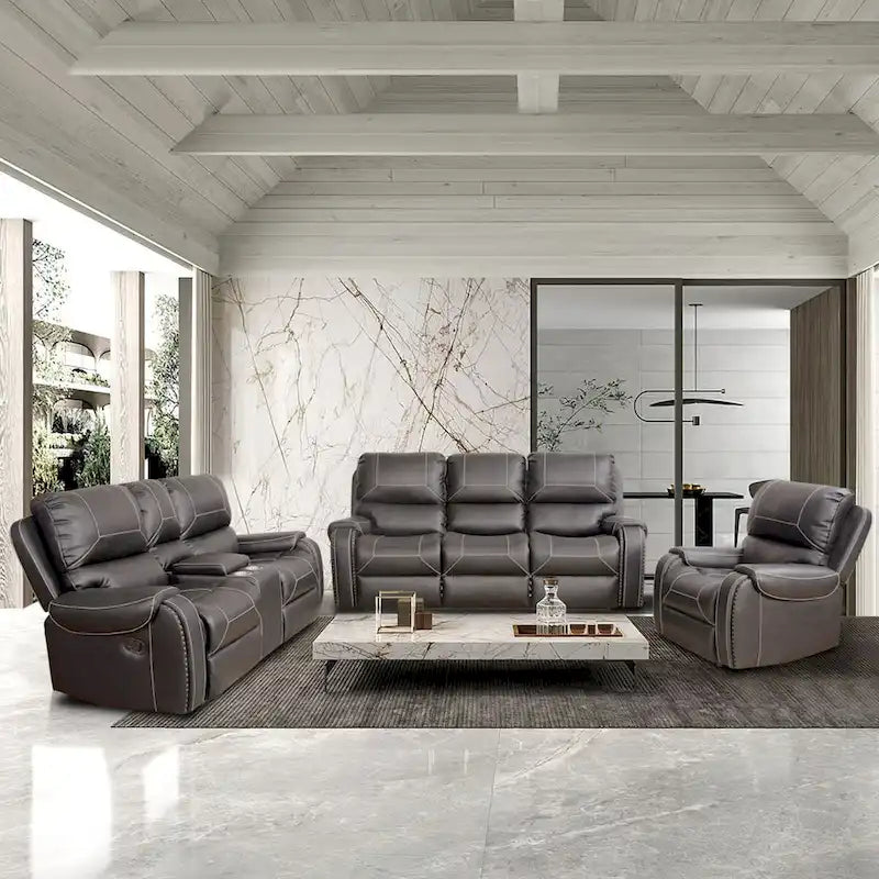Contemporary Reclining Seating Collection Functional Sectional Sofa Set