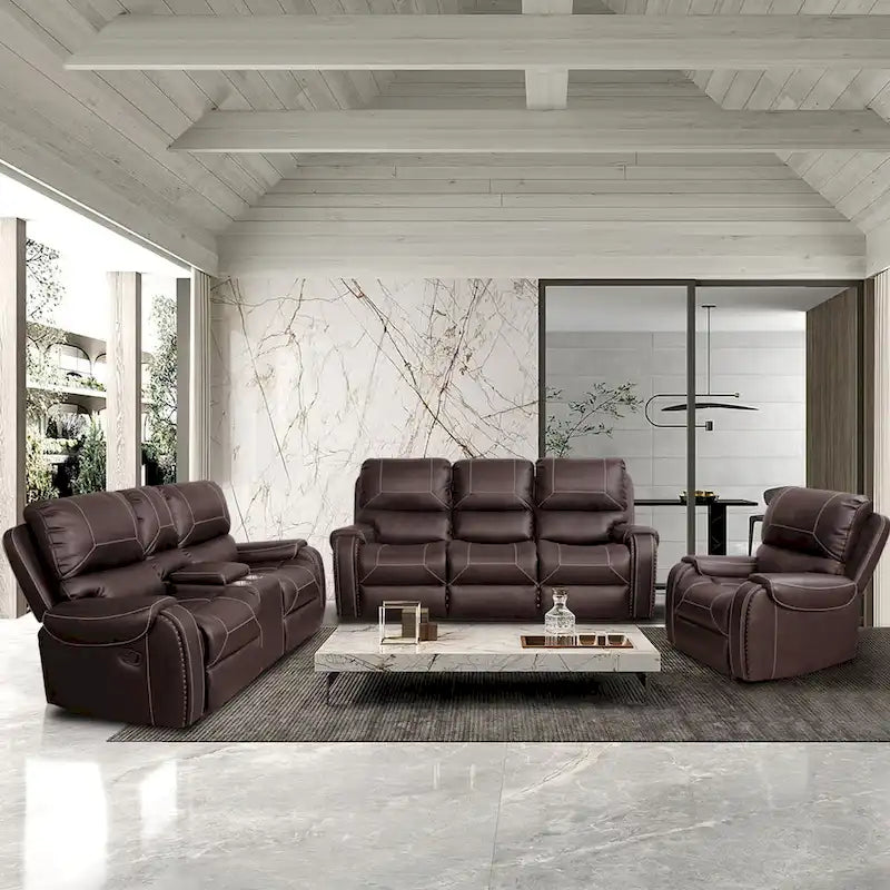 Contemporary Reclining Seating Collection Functional Sectional Sofa Set