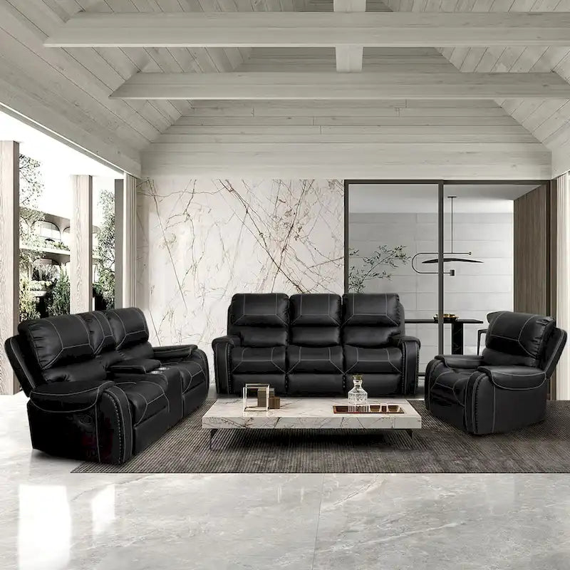 Contemporary Reclining Seating Collection Functional Sectional Sofa Set