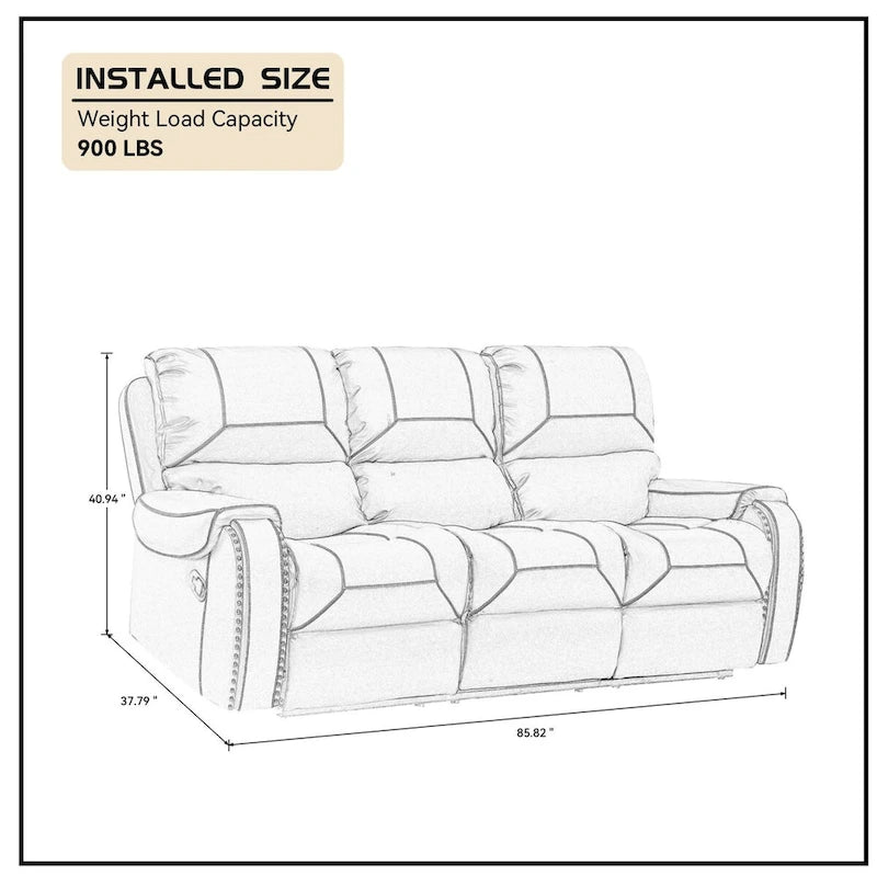 Contemporary Reclining Seating Collection Functional Sectional Sofa Set