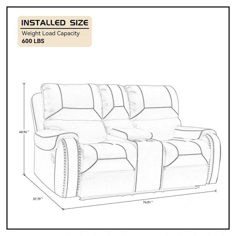 Contemporary Reclining Seating Collection Functional Sectional Sofa Set