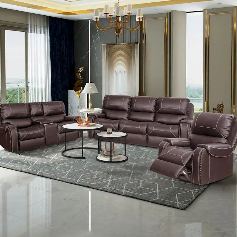 Contemporary Reclining Seating Collection Functional Sectional Sofa Set