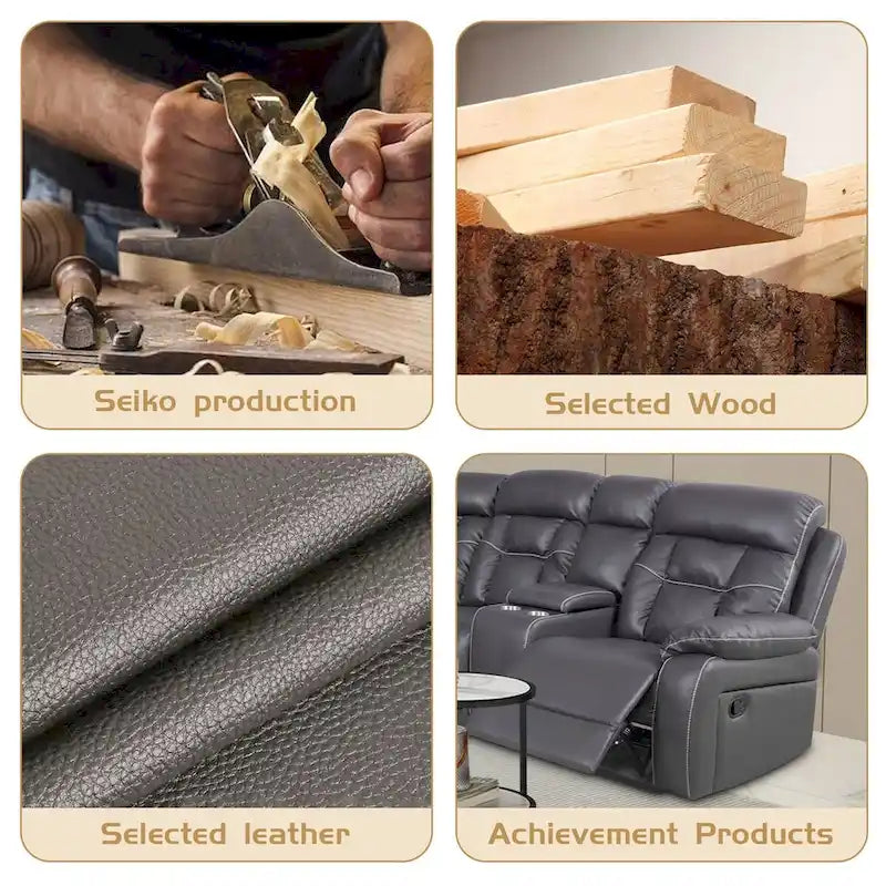 Contemporary Reclining Seating Collection Functional Sectional Sofa Set