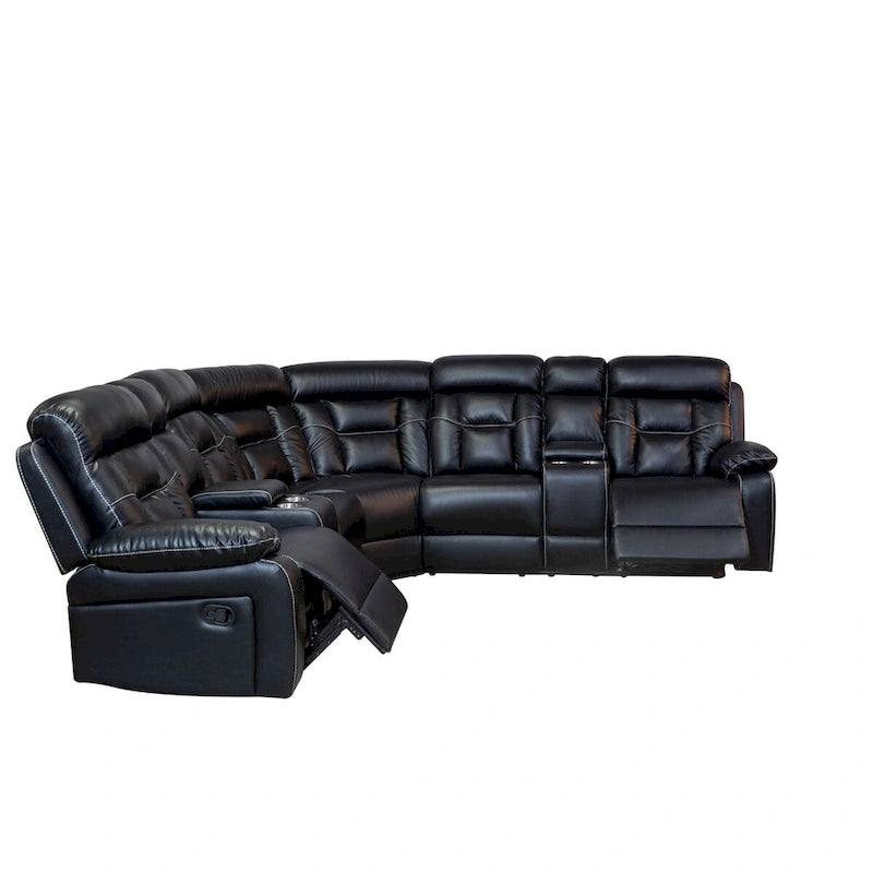 Contemporary Reclining Seating Collection Functional Sectional Sofa Set