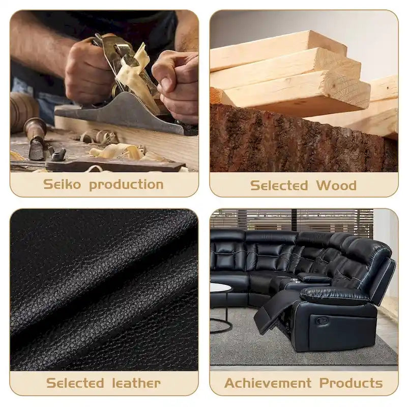 Contemporary Reclining Seating Collection Functional Sectional Sofa Set