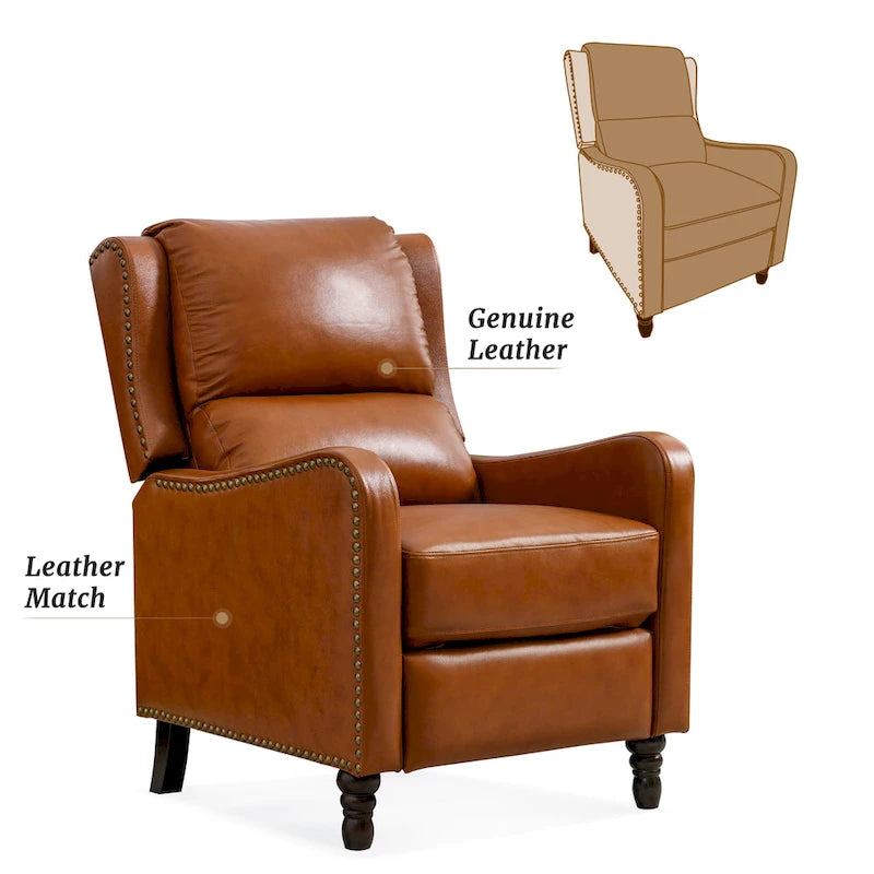 COZYMAN Leather Pushback Recliner Comfortable Living Room Chair