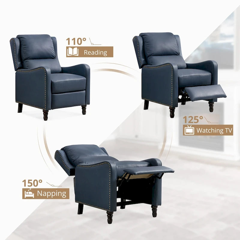 COZYMAN Leather Pushback Recliner Comfortable Living Room Chair