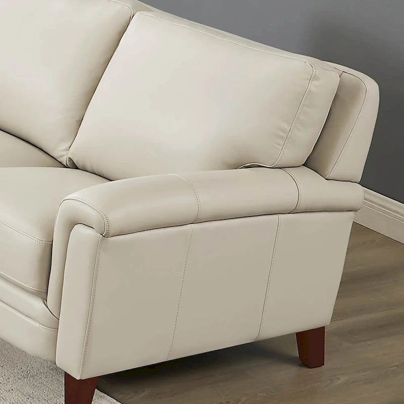 Hydeline Westcott Top Grain Leather Sofa Loveseat and Chair Set with Memory Foam and Springs
