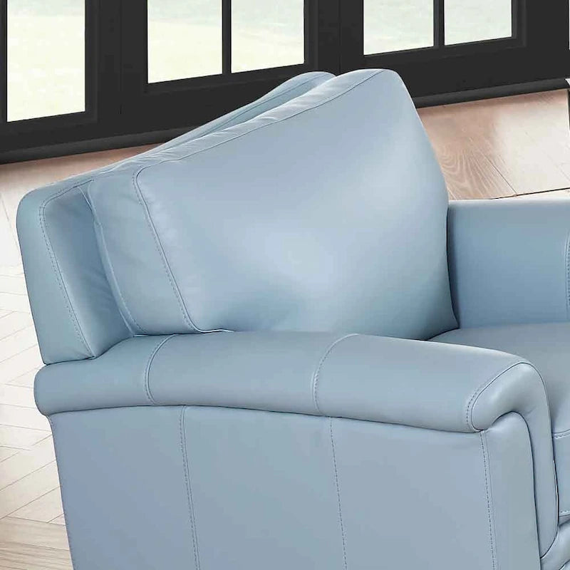 Hydeline Westcott Top Grain Leather Sofa Loveseat and Chair Set with Memory Foam and Springs