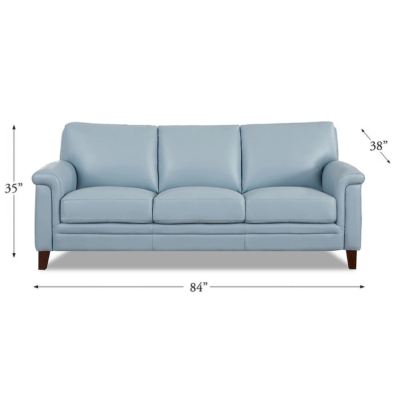 Hydeline Westcott Top Grain Leather Sofa Loveseat and Chair Set with Memory Foam and Springs