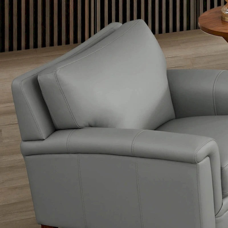 Hydeline Westcott Top Grain Leather Sofa Loveseat and Chair Set with Memory Foam and Springs