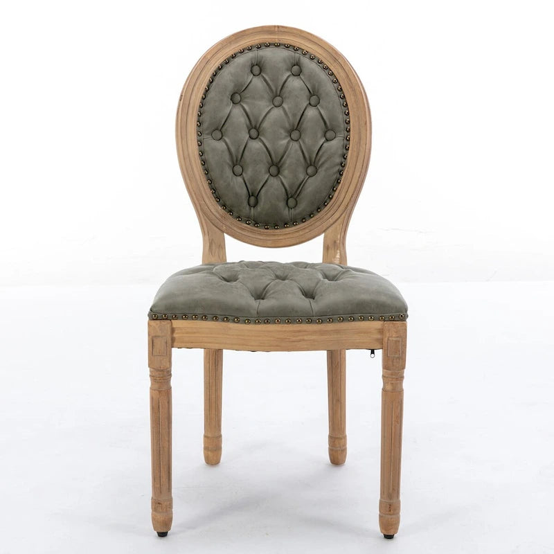 Wood Frame Dining Chair with Nailhead Trim,Set of 2