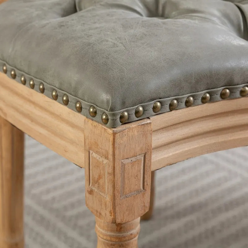 Wood Frame Dining Chair with Nailhead Trim,Set of 2