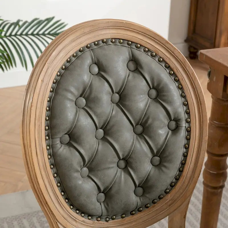 Wood Frame Dining Chair with Nailhead Trim,Set of 2