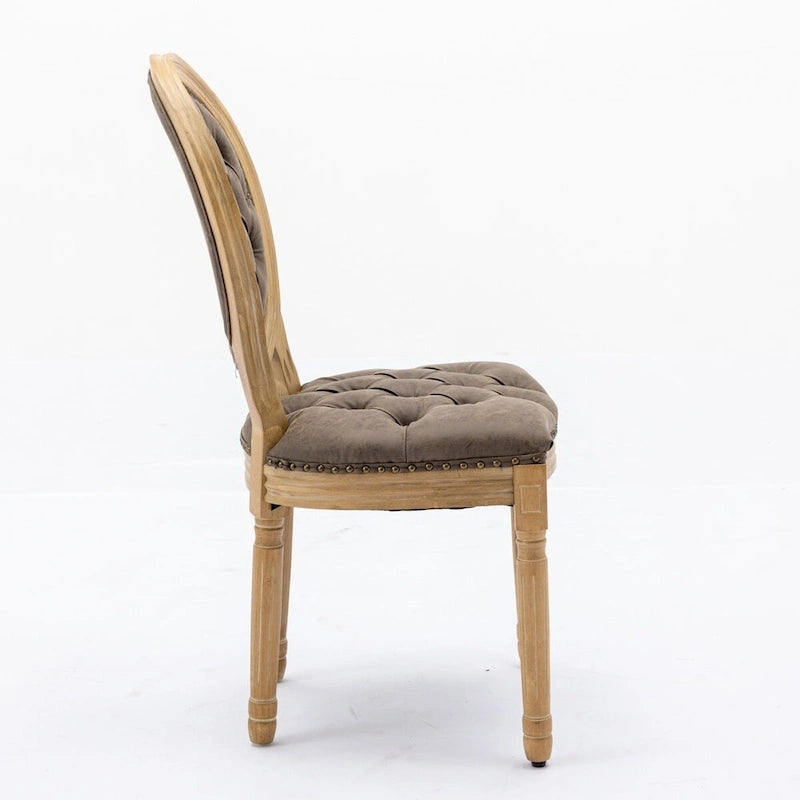 Wood Frame Dining Chair with Nailhead Trim,Set of 2