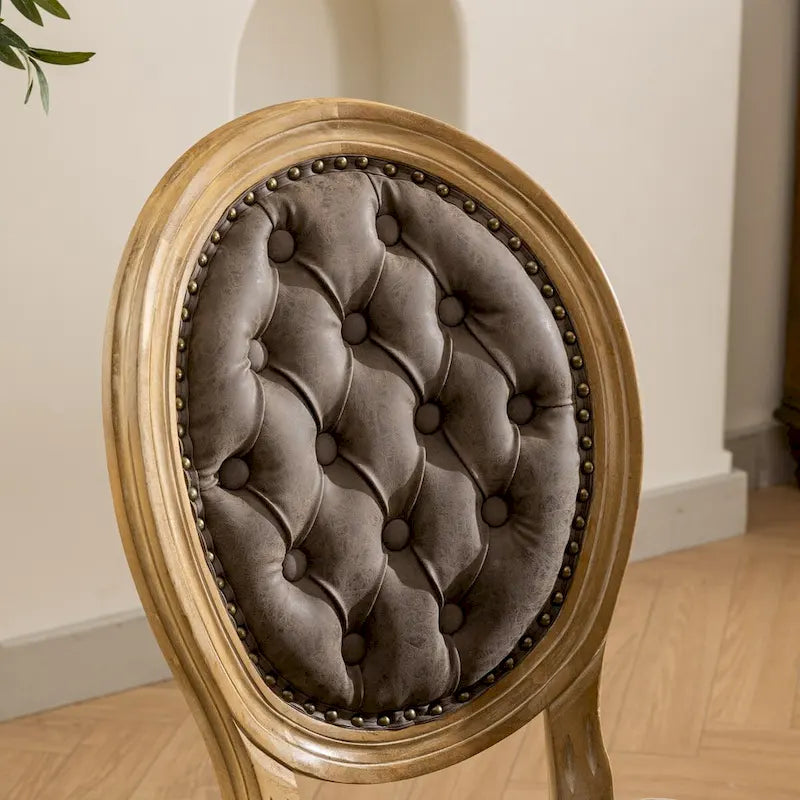 Wood Frame Dining Chair with Nailhead Trim,Set of 2