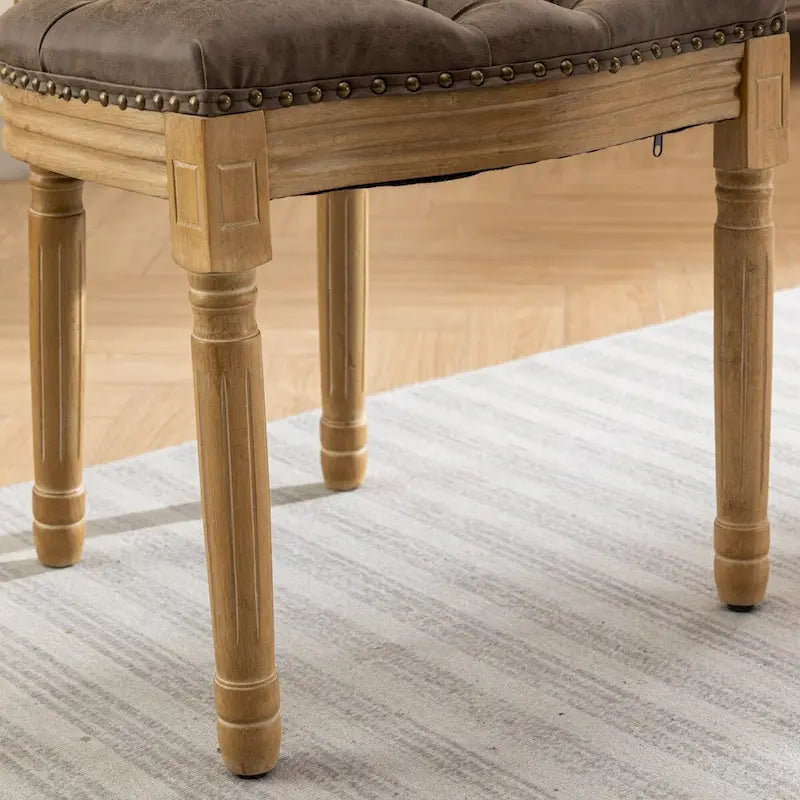 Wood Frame Dining Chair with Nailhead Trim,Set of 2