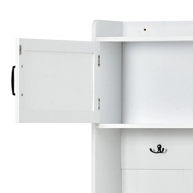 Multi-Functional Freestanding Wooden 4-in-1 Modular Hall Tree