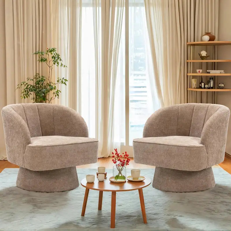 Upholstered Swivel Accent Chair Armchair, Barrel Chair, Club Chair